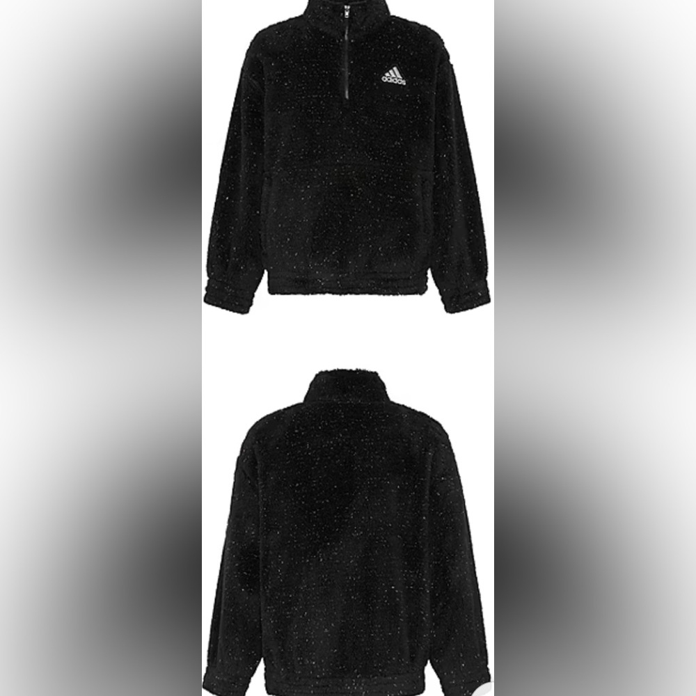 Adidas Girl’s Black Fleece Half-Zip small